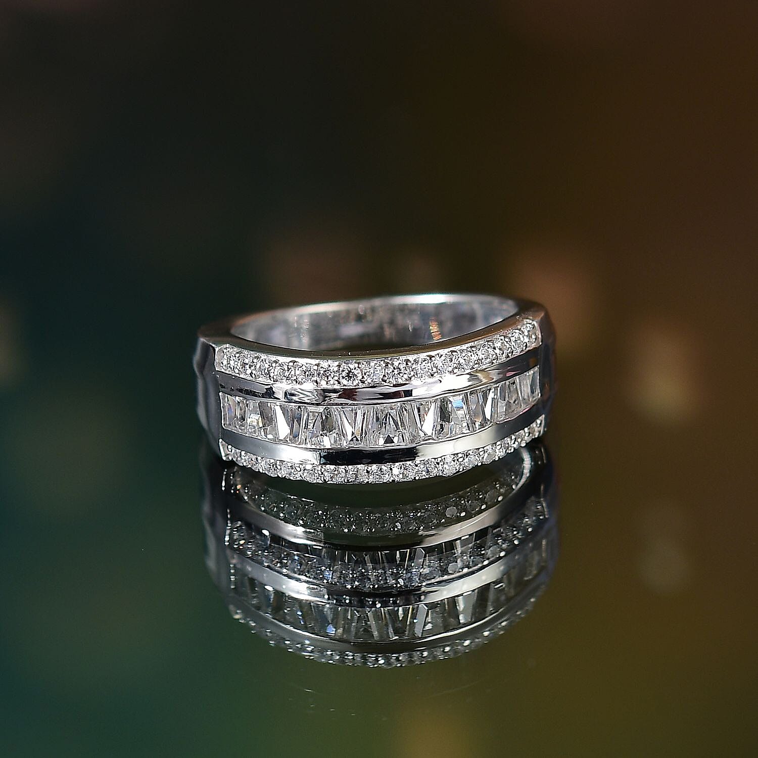Swarovski Zirconia Band Ring in Rhodium Overlay Sterling Silver  1.94 Ct. 8122100 2