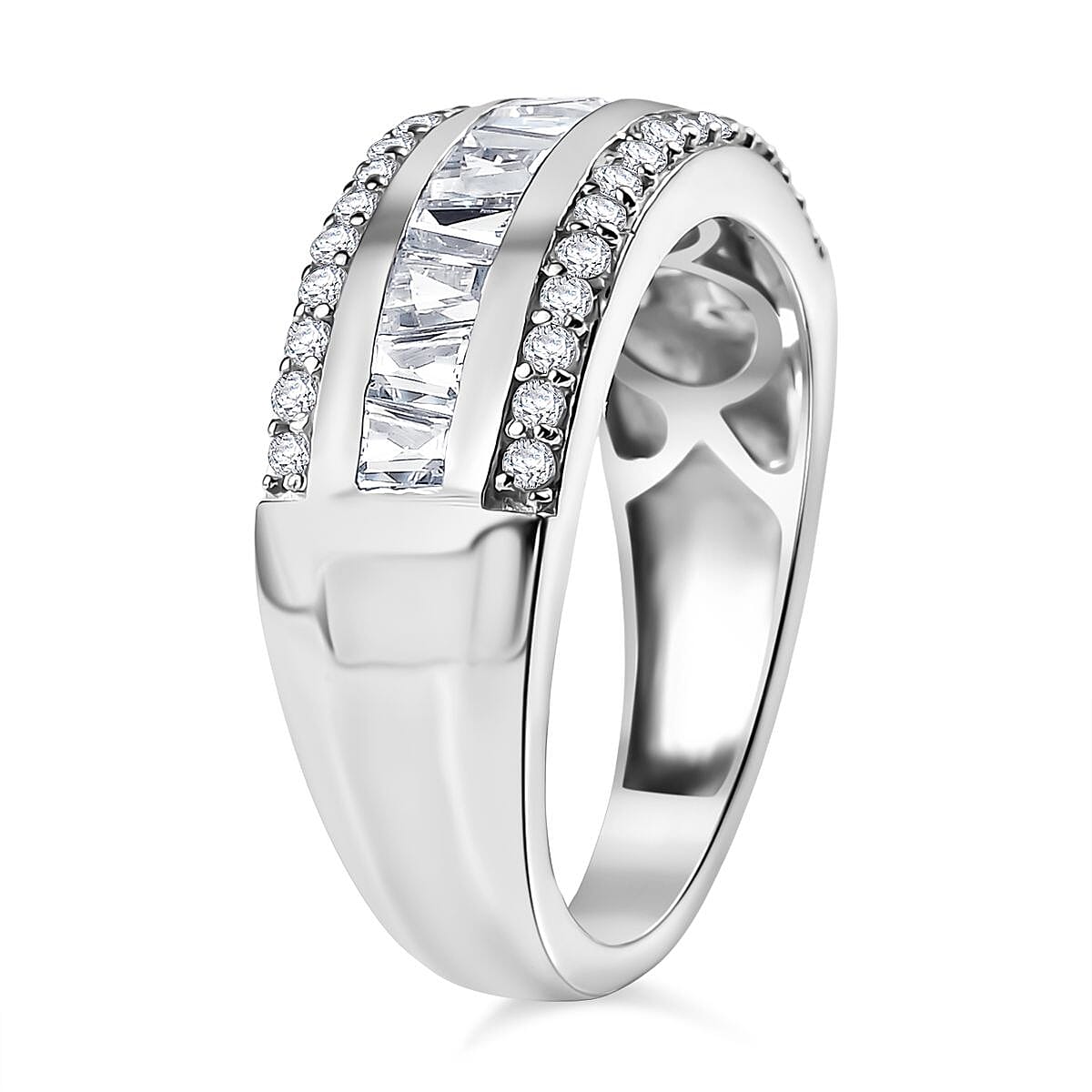 Swarovski Zirconia Band Ring in Rhodium Overlay Sterling Silver  1.94 Ct. 8122100 4
