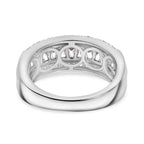 Swarovski Zirconia Band Ring in Rhodium Overlay Sterling Silver  1.94 Ct.