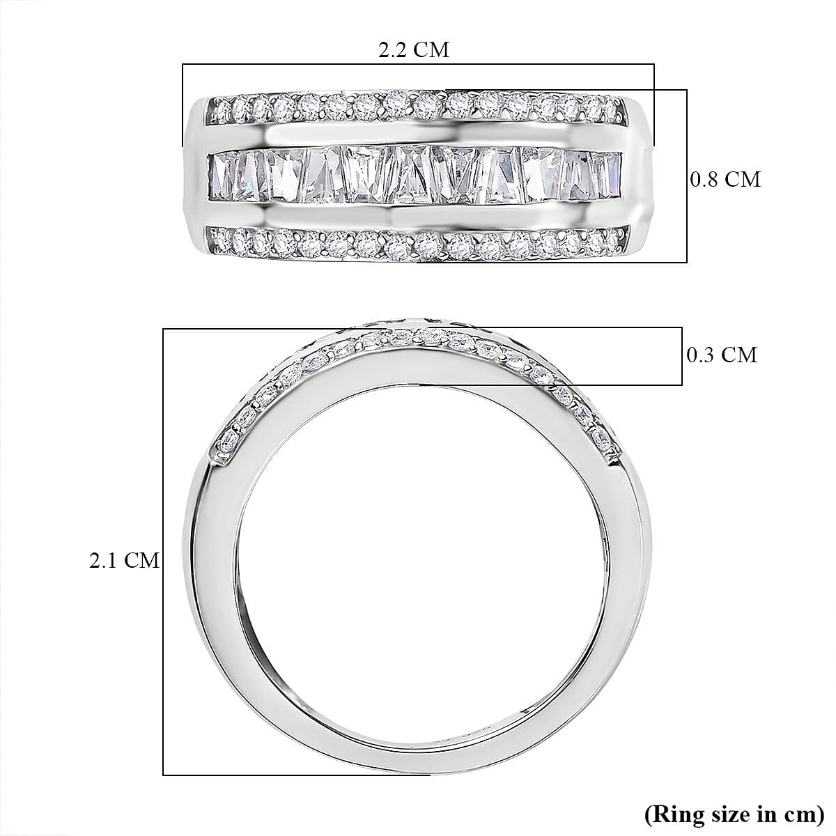 Swarovski Zirconia Band Ring in Rhodium Overlay Sterling Silver  1.94 Ct. 8122100 6