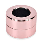 Rotating Ring Storage Box with Heart-Love Design (Size 5.5x5.5x4 cm) - Gold