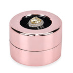 Rotating Ring Storage Box with Heart-Love Design (Size 5.5x5.5x4 cm) - Gold