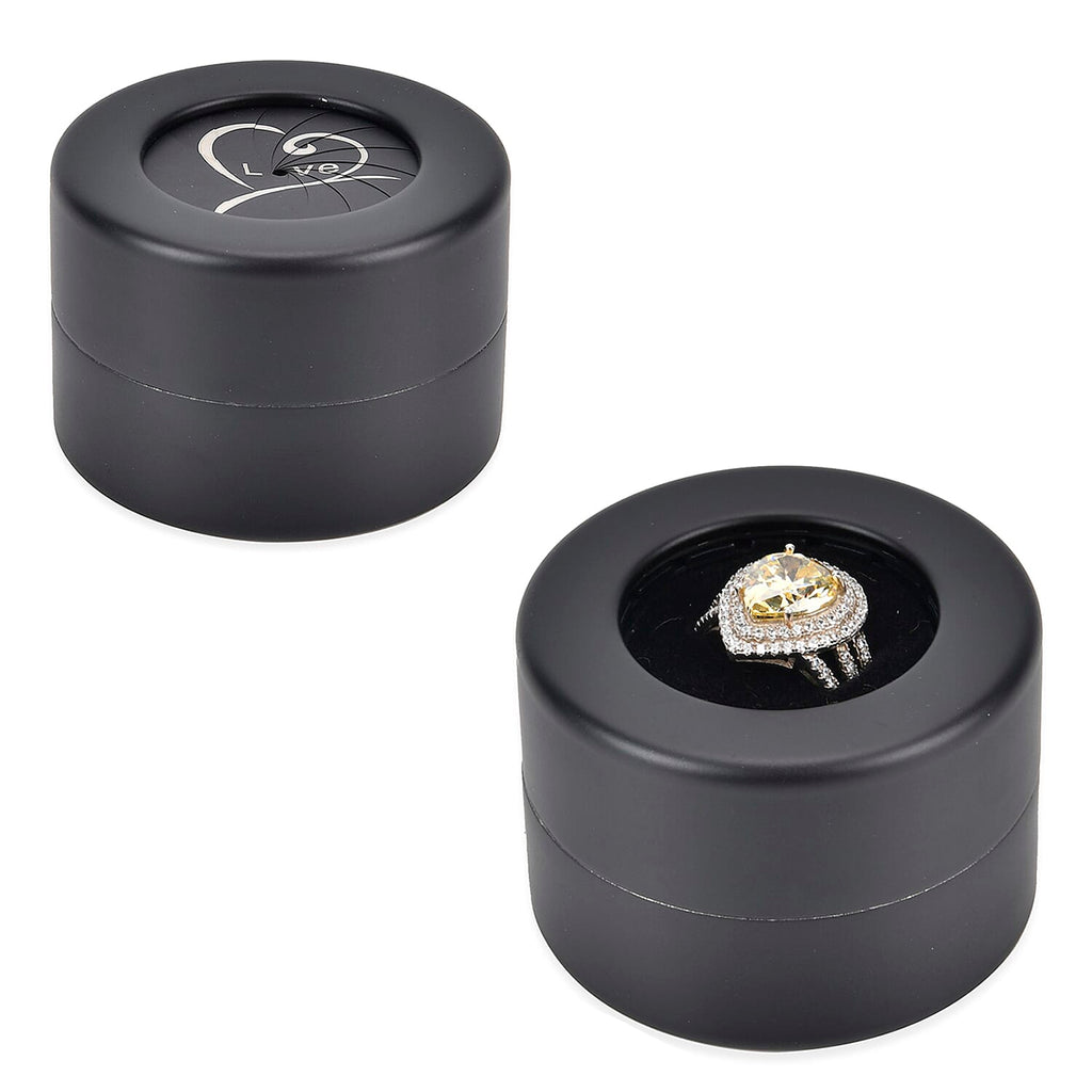 Rotating Ring Storage Box with Heart-Love Design (Size 6x6x4 cm) - Black