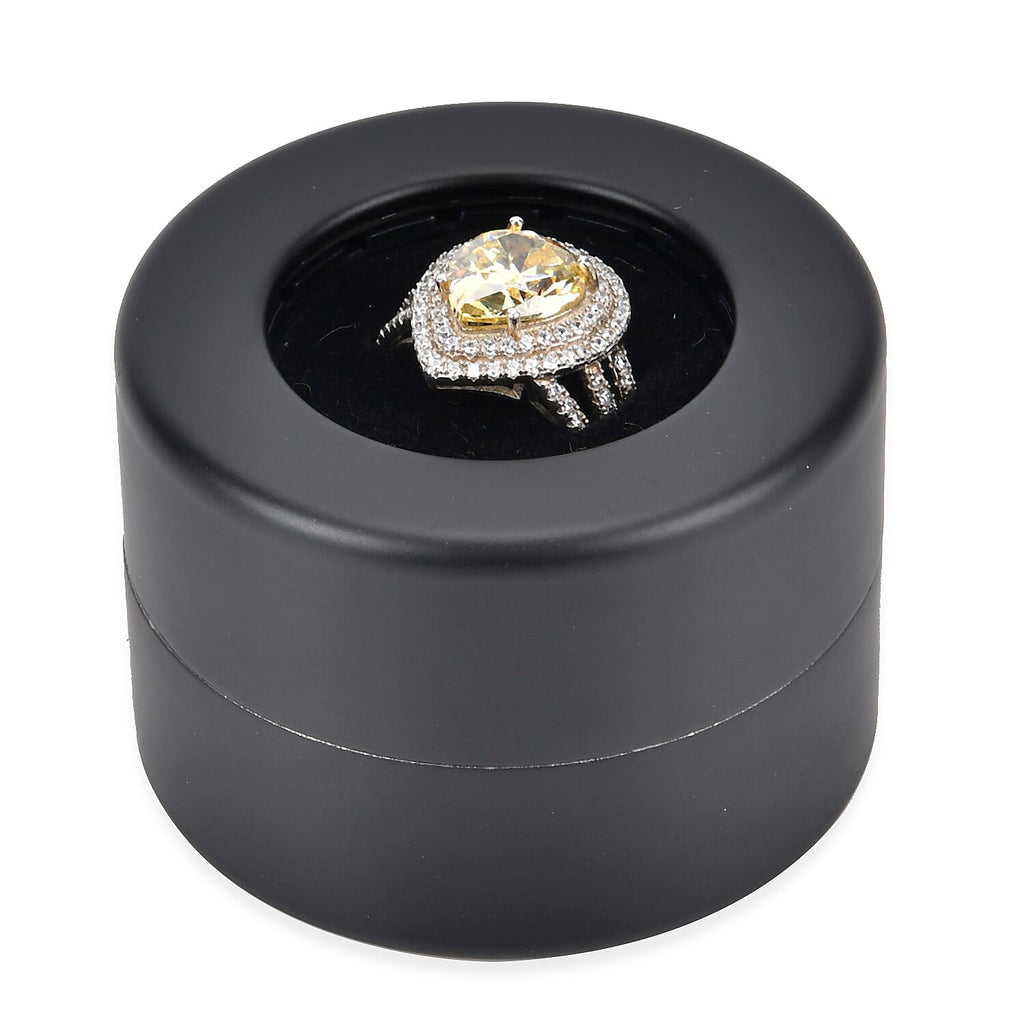 Rotating Ring Storage Box with Heart-Love Design (Size 6x6x4 cm) - Black
