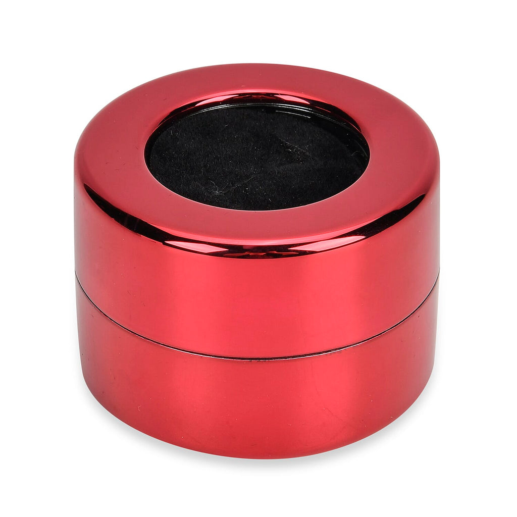 Rotating Ring Storage Box with Heart-Love Design (Size 6x6x4 cm) - Red