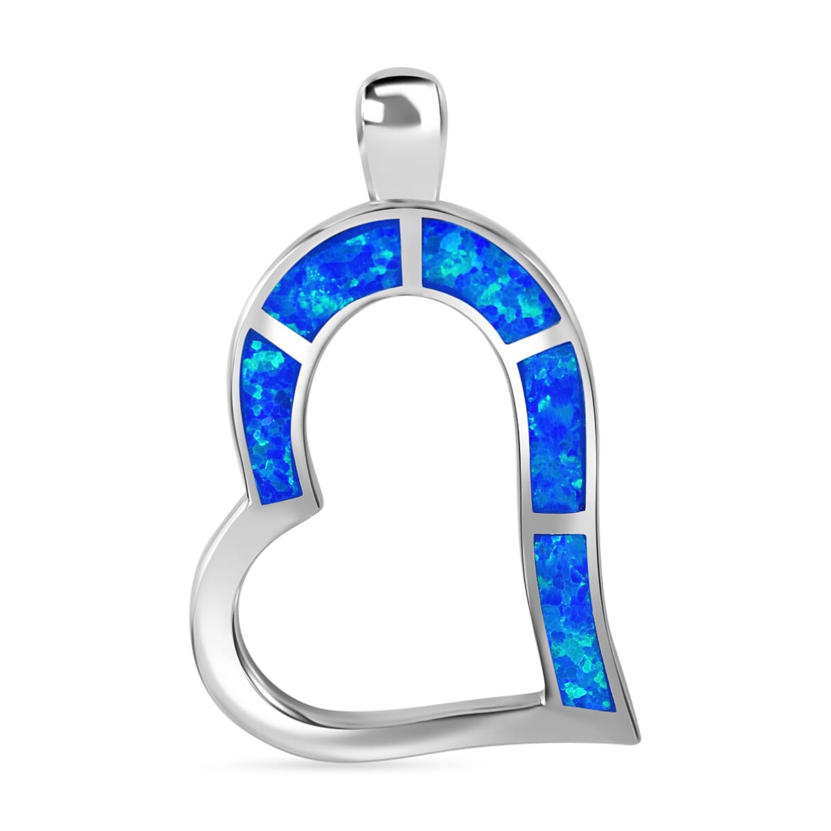 Enamelled Heart Pendant in Rhodium Overlay Sterling Silver 7814126 0