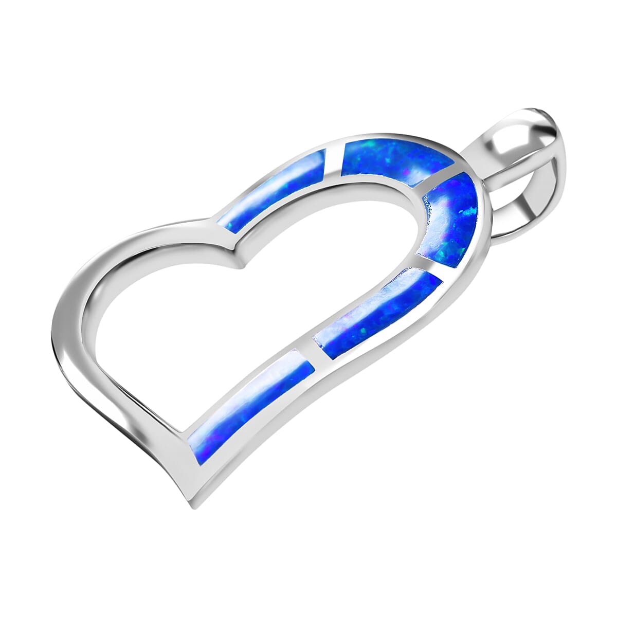 Enamelled Heart Pendant in Rhodium Overlay Sterling Silver 7814126 3