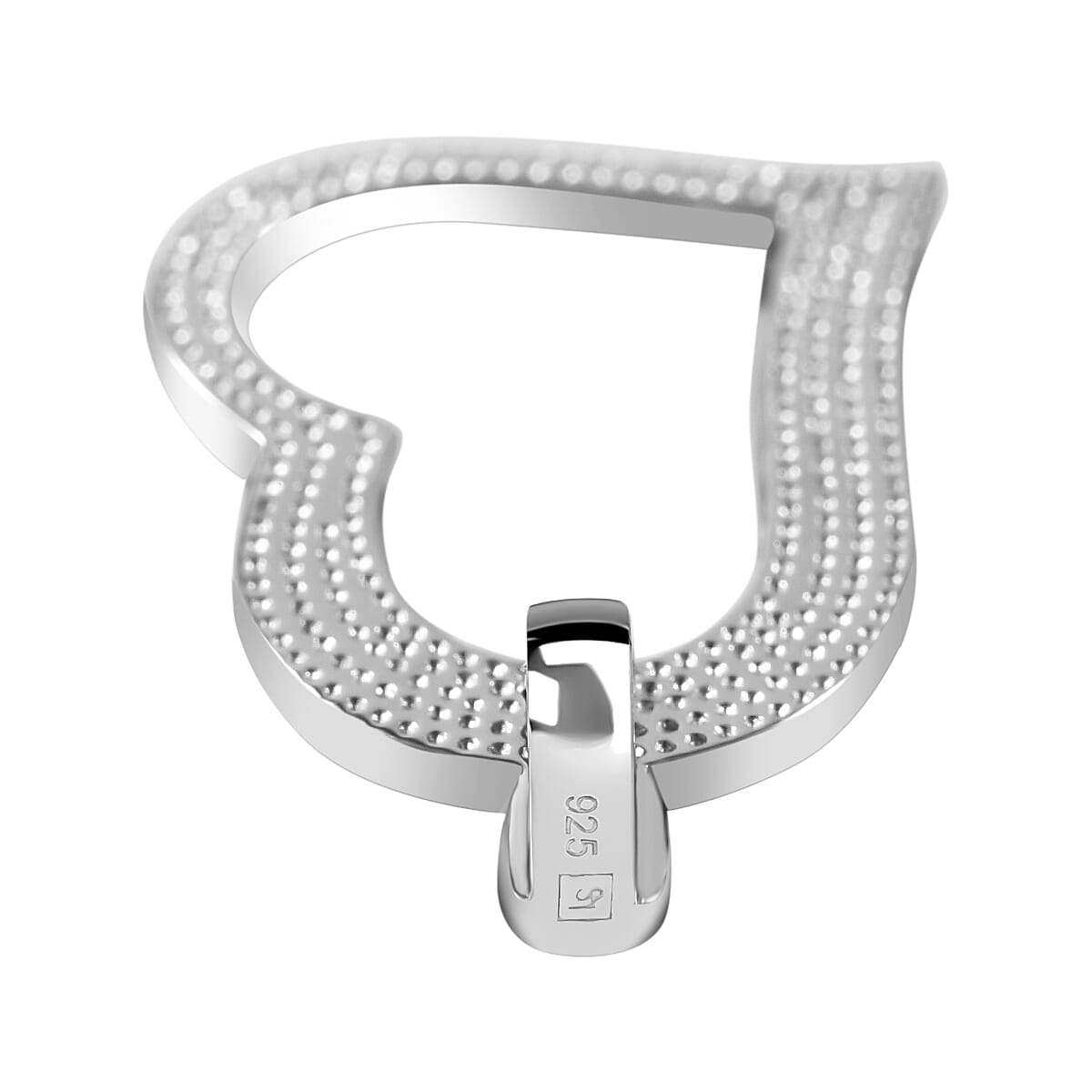 Enamelled Heart Pendant in Rhodium Overlay Sterling Silver 7814126 4