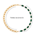 Synthetic Malachite & White Shell Pearl Beads Necklace (Size - 20) 140.00 Ct.