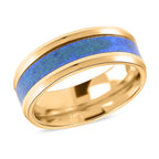 Lab Created Opal Unisex Ring in Yellow Gold Tone