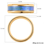 Lab Created Opal Unisex Ring in Yellow Gold Tone