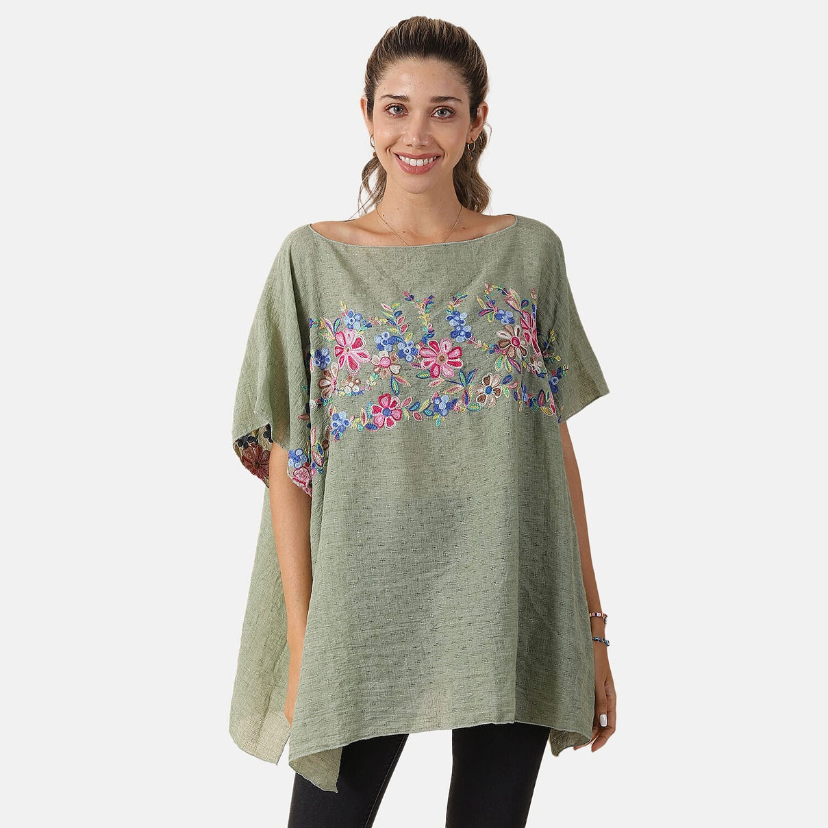 T-shirt with Embroidery - Green 6100802 0