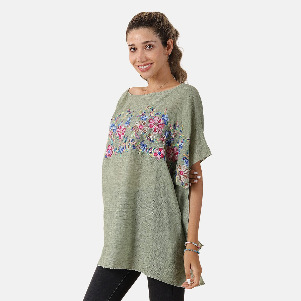 T-shirt with Embroidery - Green 6100802 2