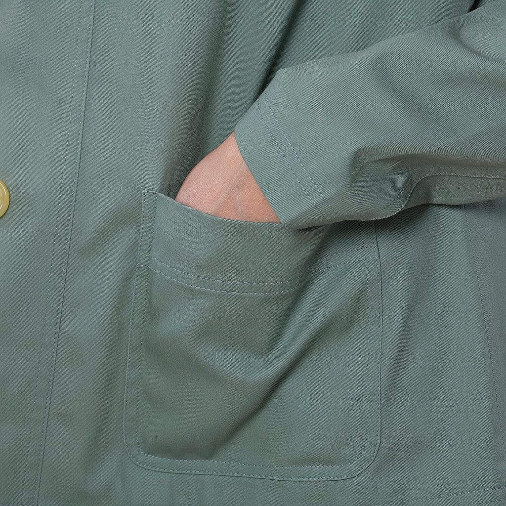 TAMSY 100% Cotton Jacket with Pockets (Size L) - Green
