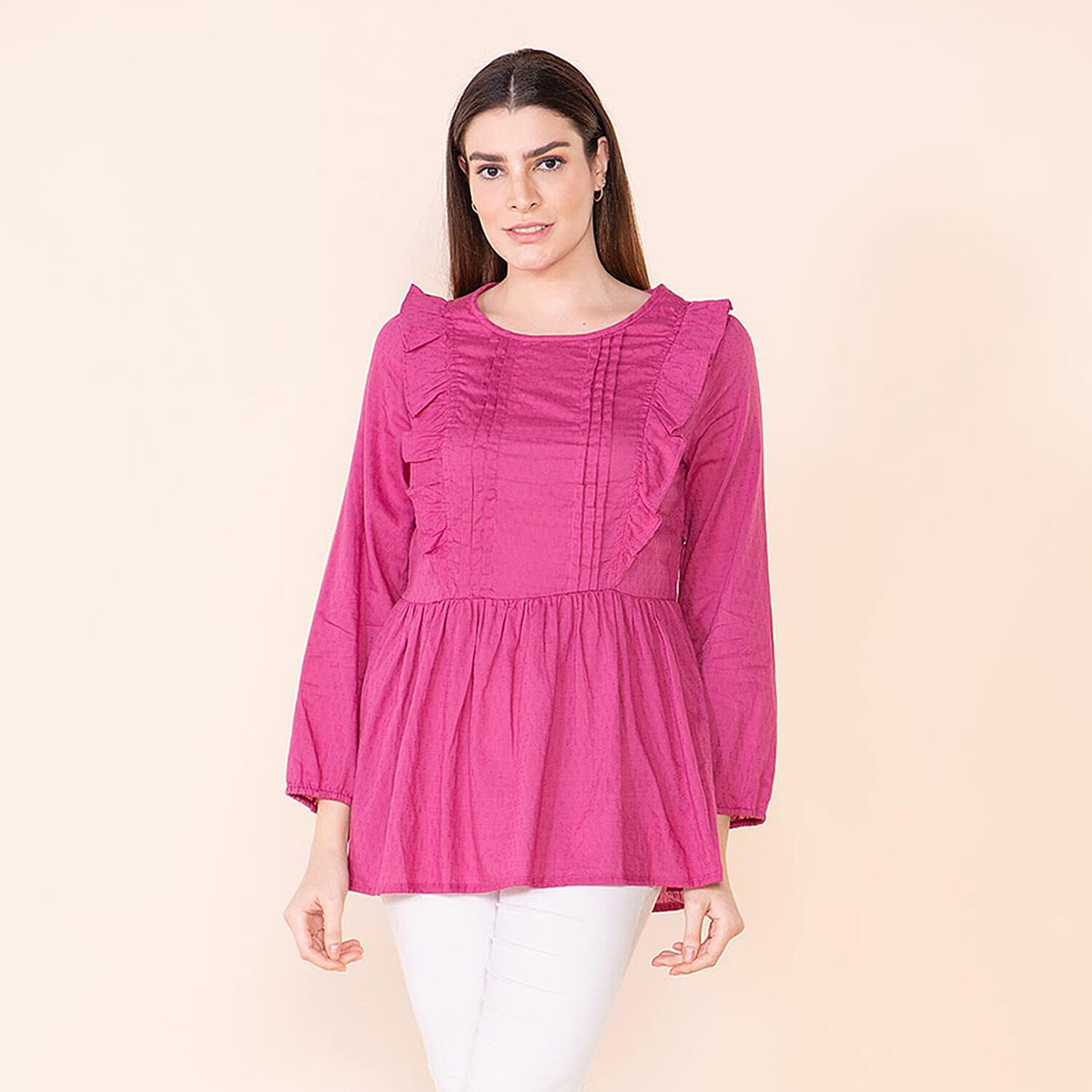 TAMSY Pure Cotton Women's Plain Top V32371620 0