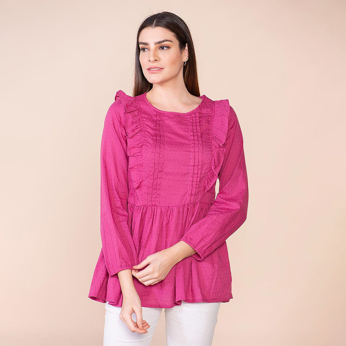 TAMSY Pure Cotton Women's Plain Top V32371620 4