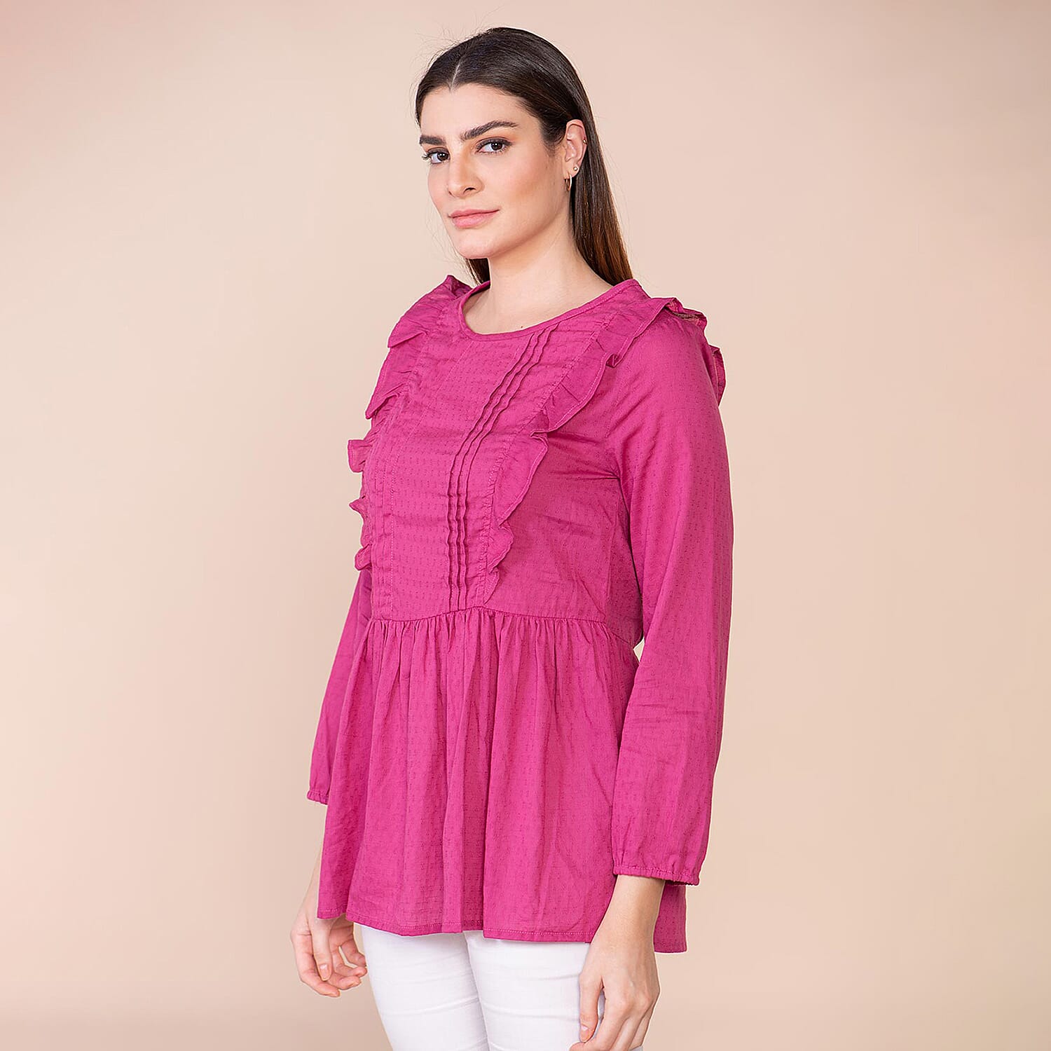 TAMSY Pure Cotton Women's Plain Top V32371620 5