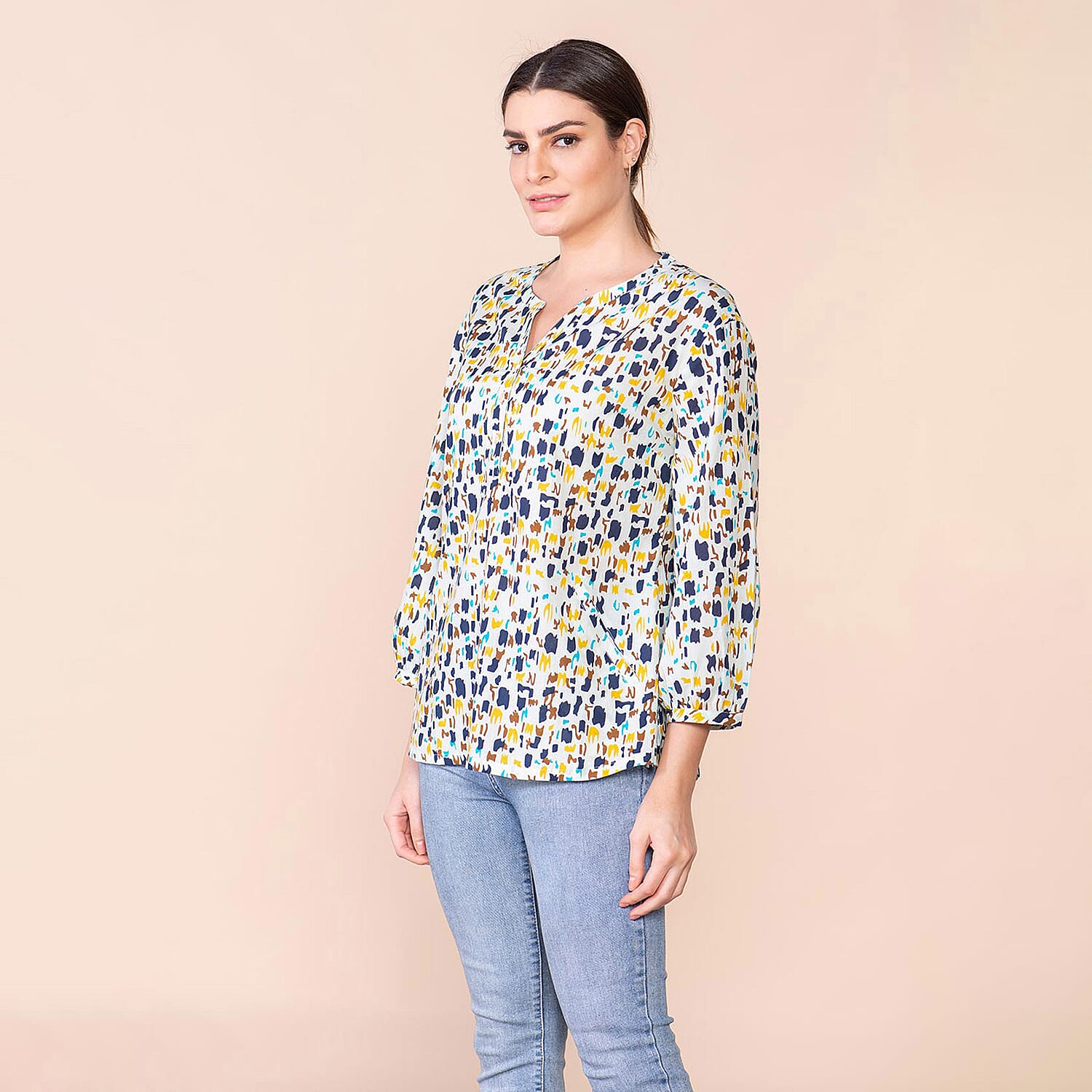 TAMSY 100% Cotton Printed Shirt  - Mint Green and Multi 7597026 4