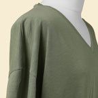 TAMSY 100% Cotton Slub Tee (Size:10) - Oil Green