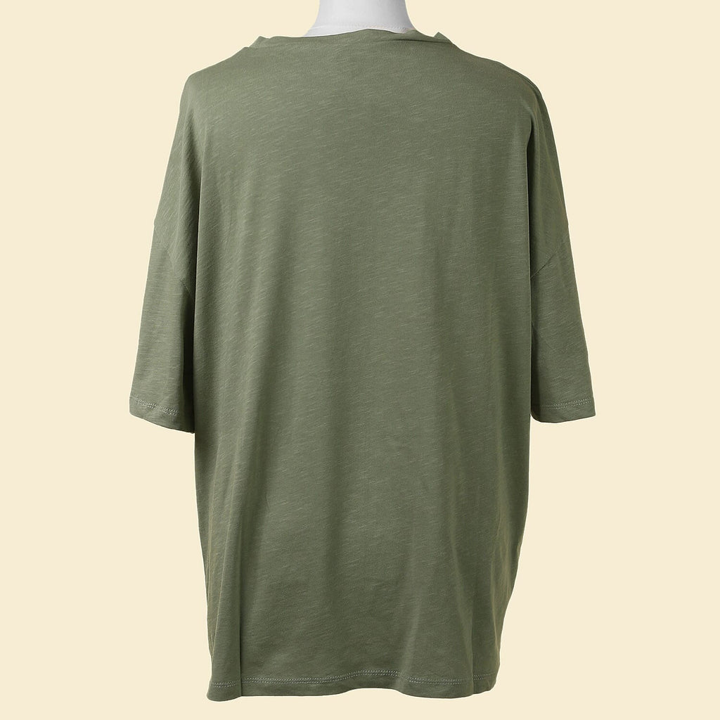TAMSY 100% Cotton Slub Tee (Size:10) - Oil Green