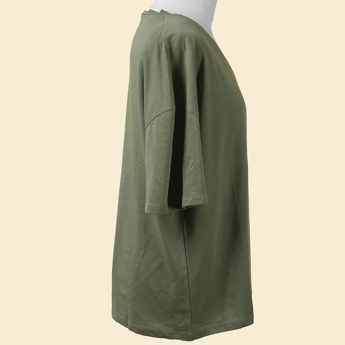 TAMSY 100% Cotton V-Neck Women's T-Shirt - Olive green 3846758 6