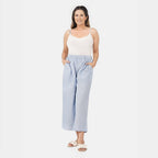 TAMSY 100% Cotton Wide Leg Pant (Size S) - Light Blue