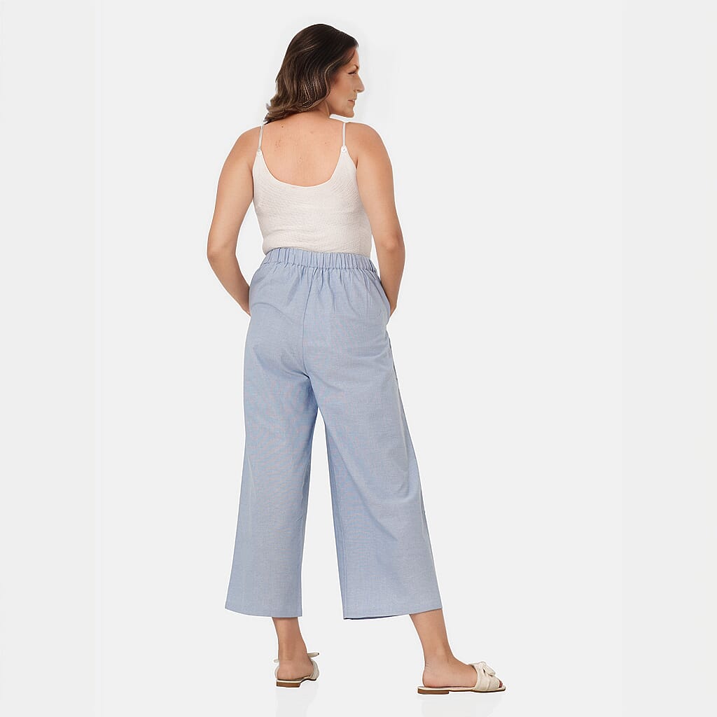 TAMSY 100% Cotton Wide Leg Pant  - Light Blue 8861178 2