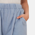 TAMSY 100% Cotton Wide Leg Pant (Size S) - Light Blue