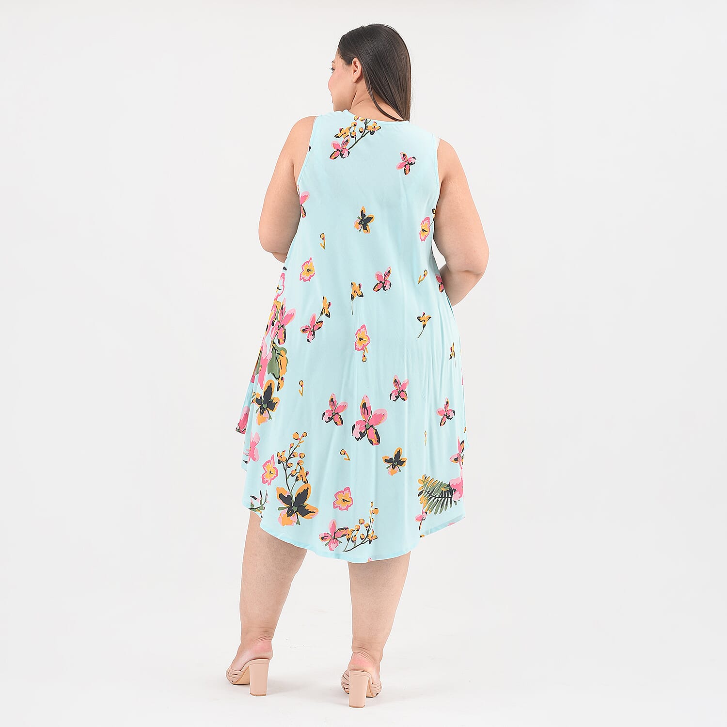 TAMSY Floral Screen Printed Umbrella Dress (Size - One Size) - White 7011234 2