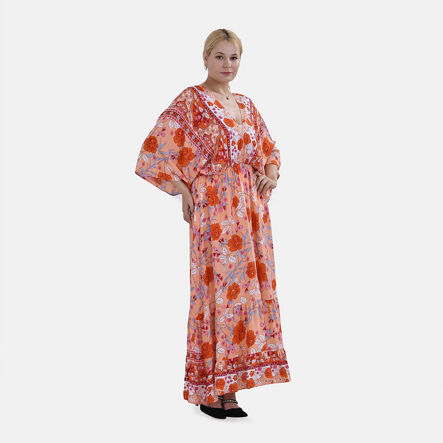 TAMSY Mixed Printed Elastic Waist Maxi Dress 7747807 3
