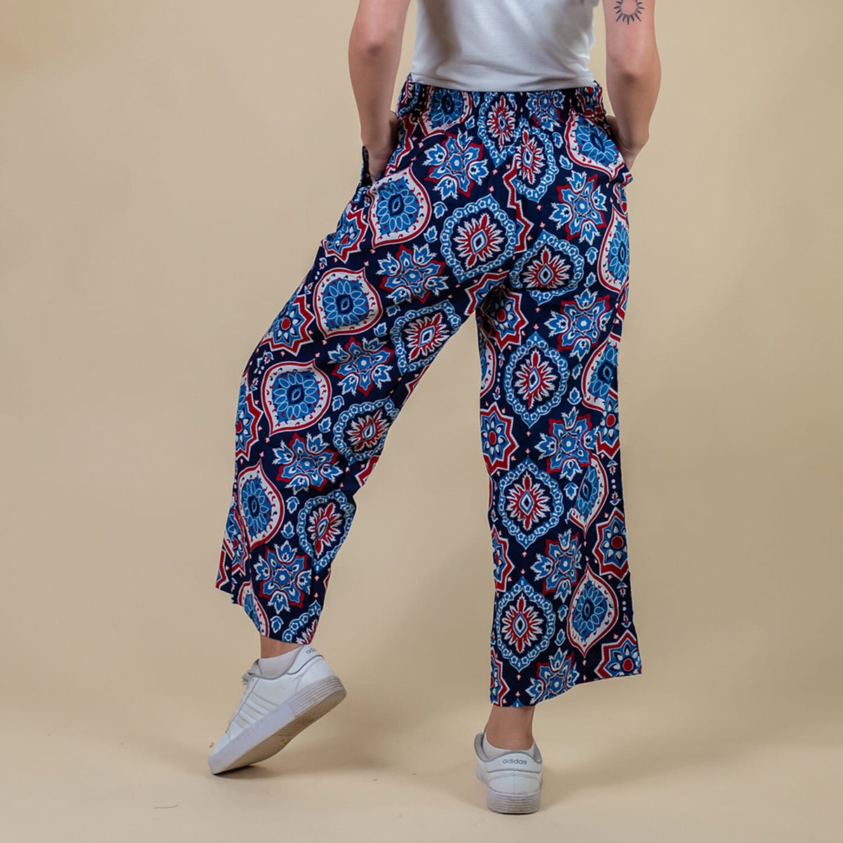 TAMSY Hand Block Print Palazzo - Blue 6727065 1