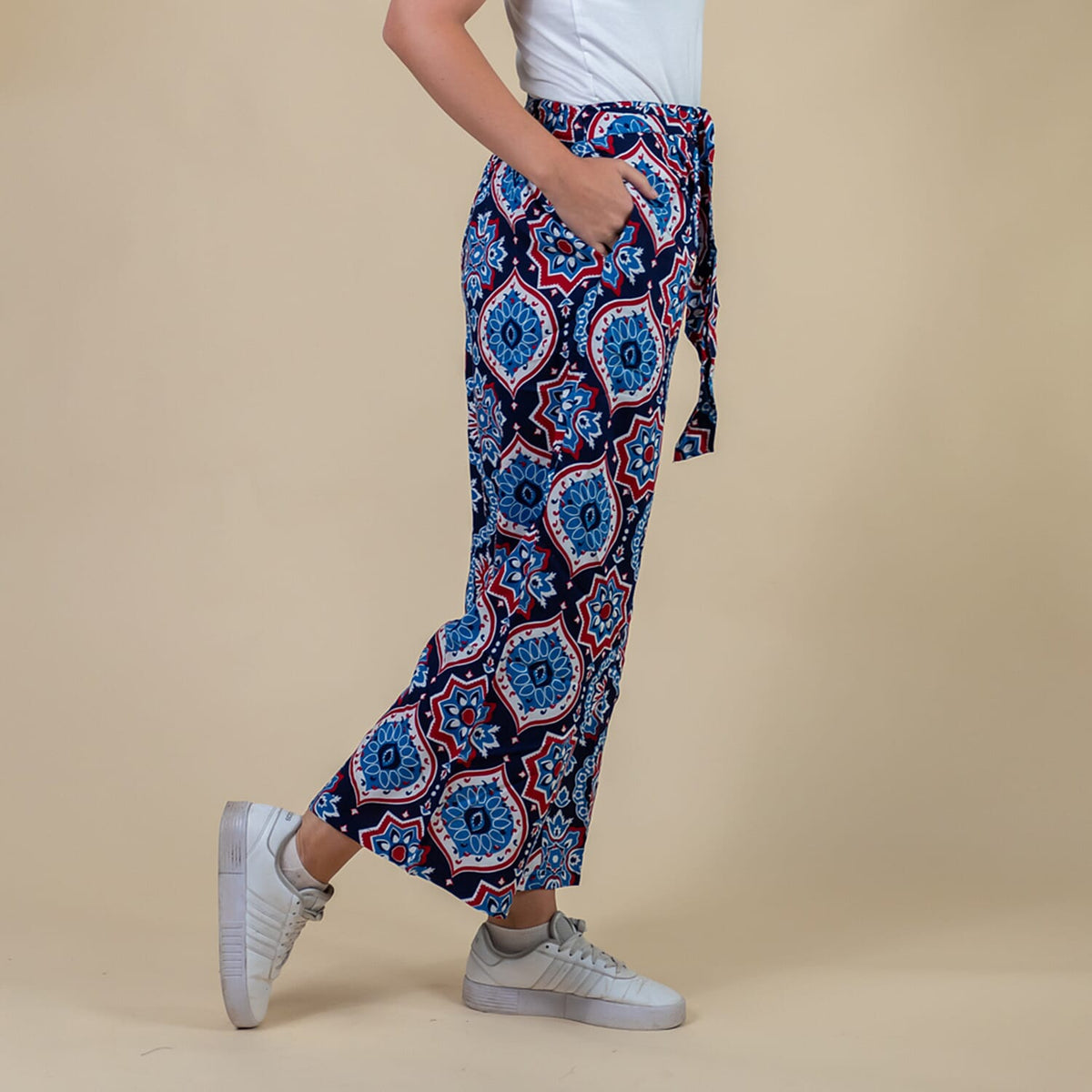 TAMSY Hand Block Print Palazzo - Blue 6727065 2