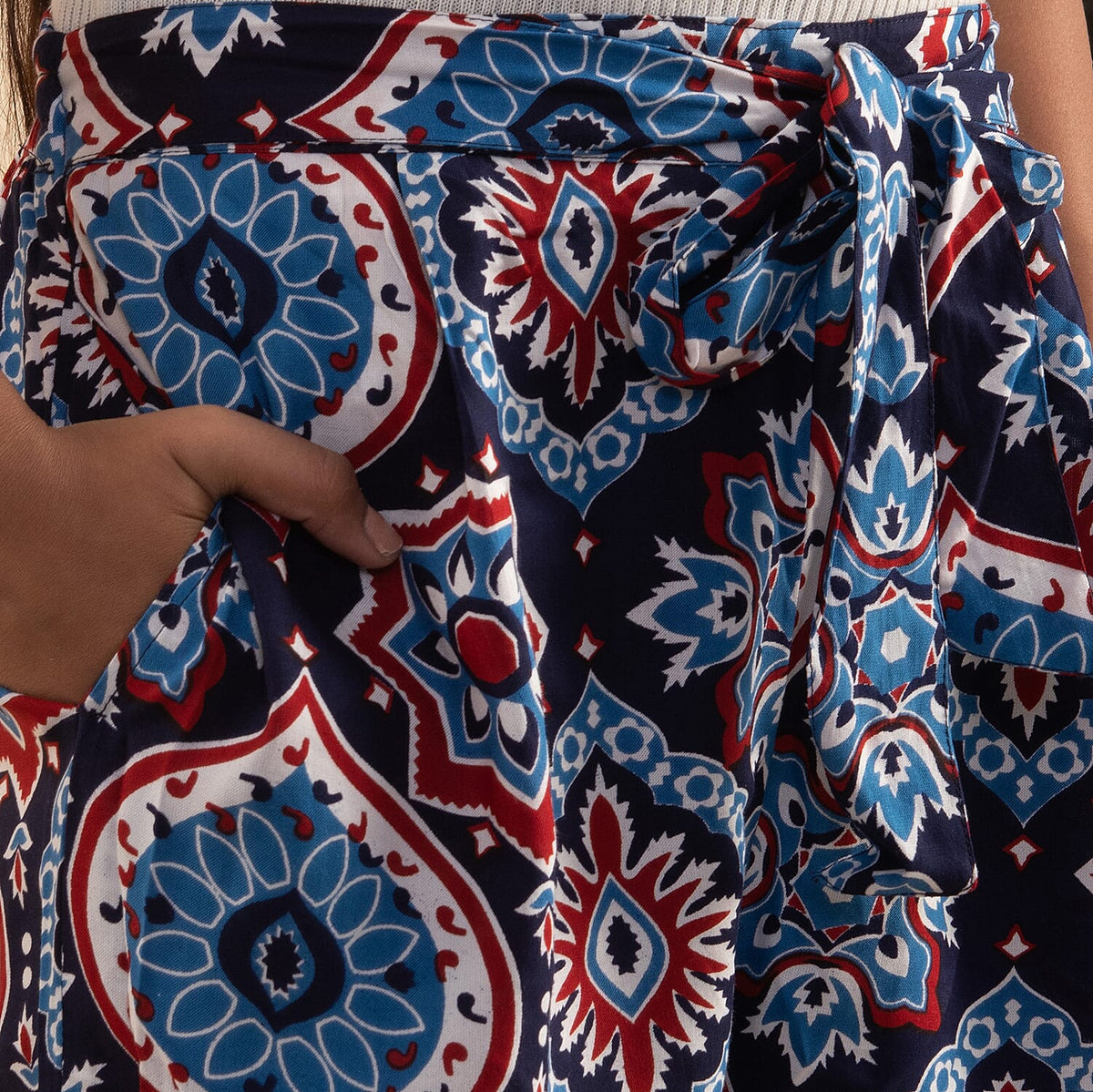 TAMSY Hand Block Print Palazzo - Blue 6727065 3