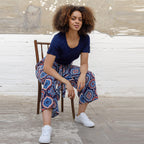 TAMSY 100% Viscose Printed Palazzo (Size 22) - Blue