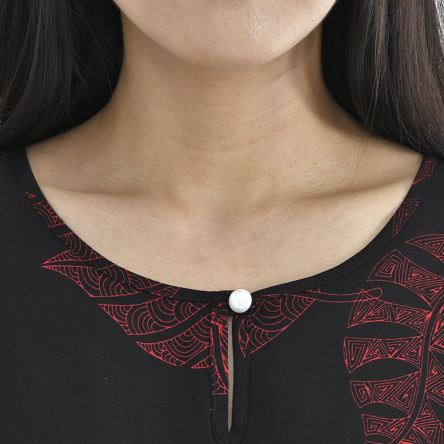 TAMSY Red Leaf Pattern Kaftan Dress 7162559 6