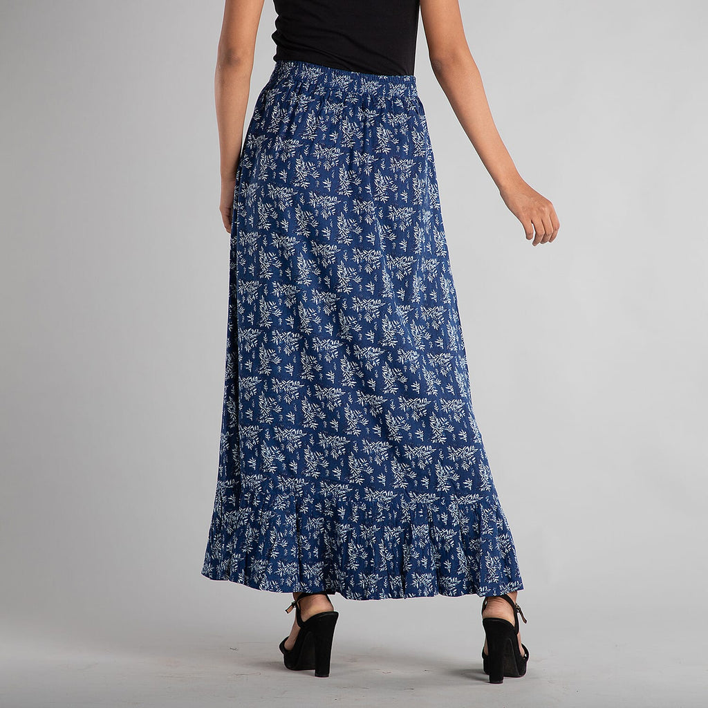 TAMSY 100% Viscose Skirt (Size 96x98 Cm) - Navy Blue