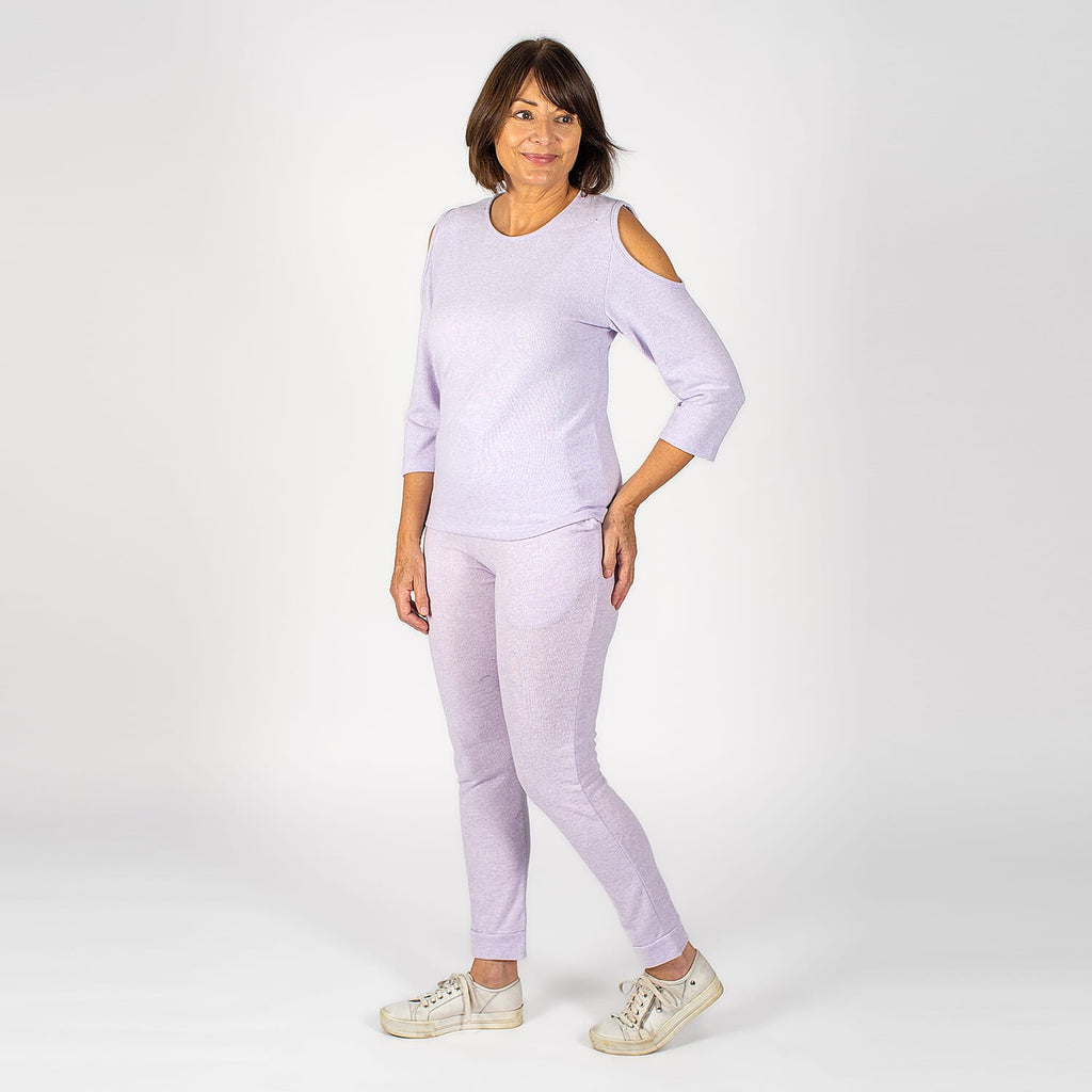 TAMSY Cold Shoulder Top (Size L, 16-18) - Lilac