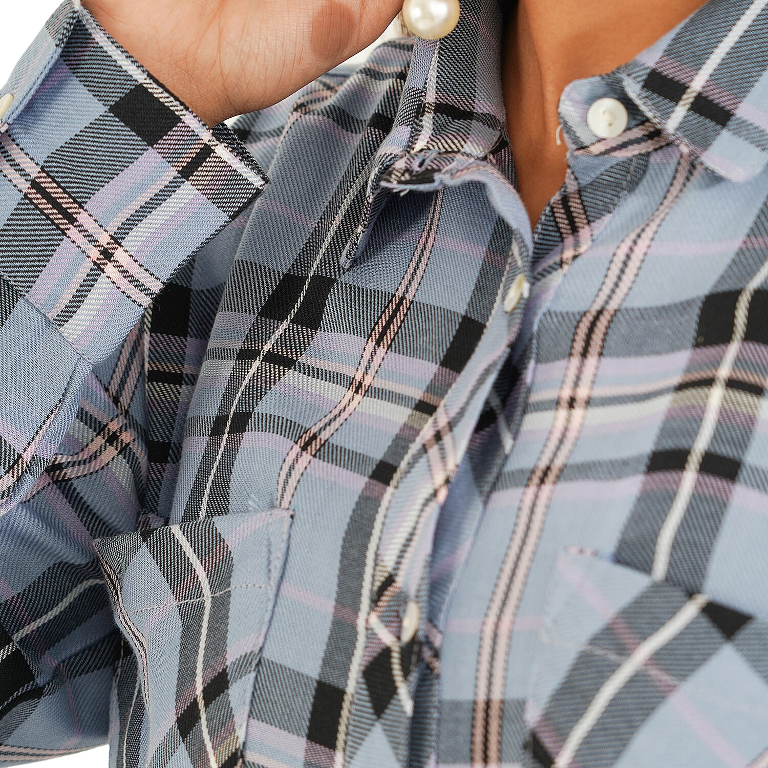TAMSY Plaid Pattern Shirt for Women - Pink V32350480 5