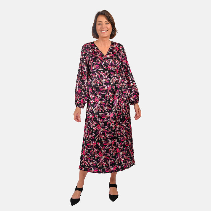 Tamsy Printed Satin Wrap Dress 7552698 1