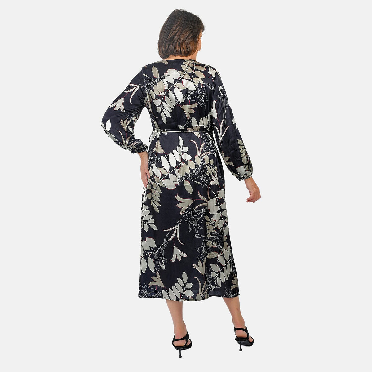 Tamsy Printed Satin Wrap Dress V32557599 4