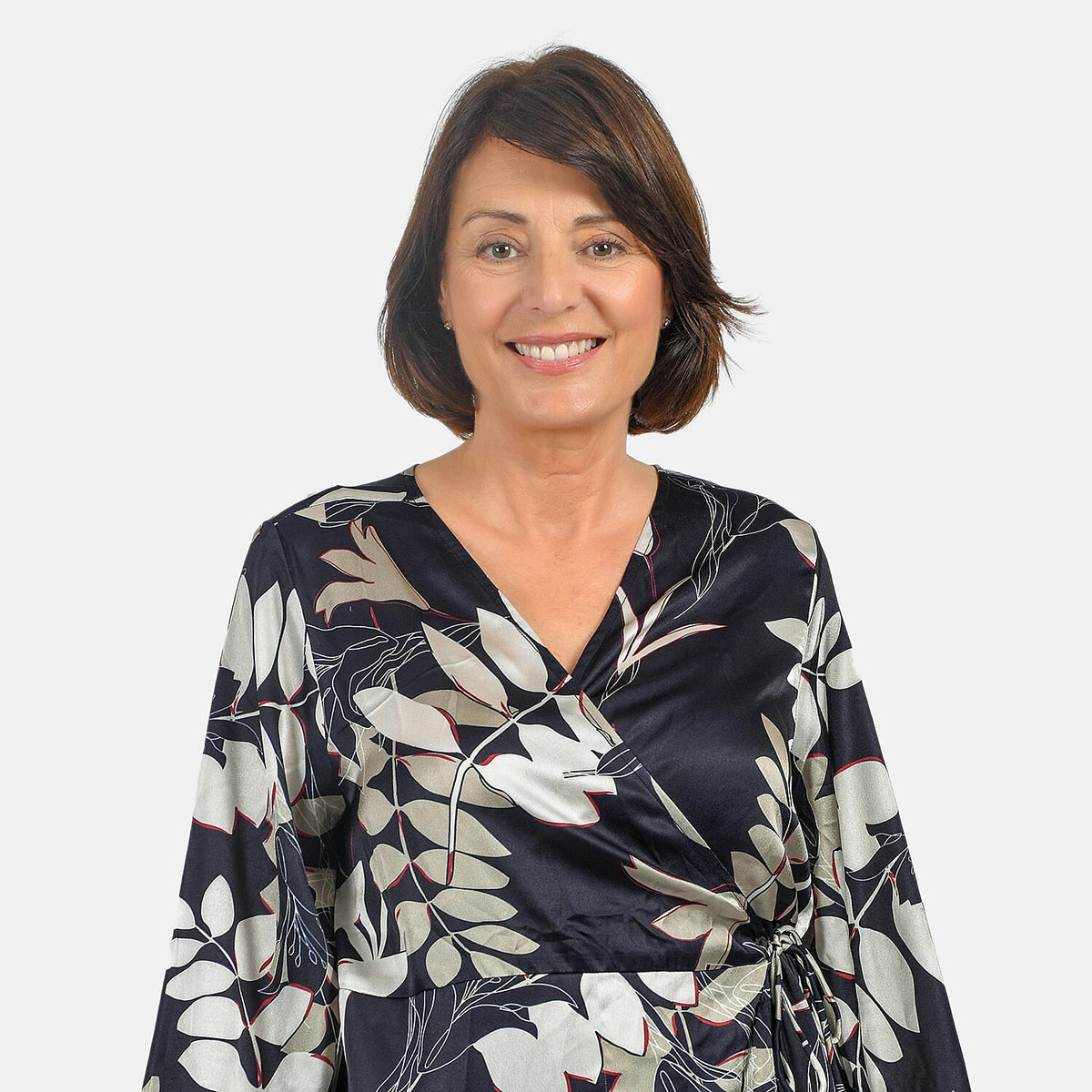 Tamsy Printed Satin Wrap Dress V32557599 5