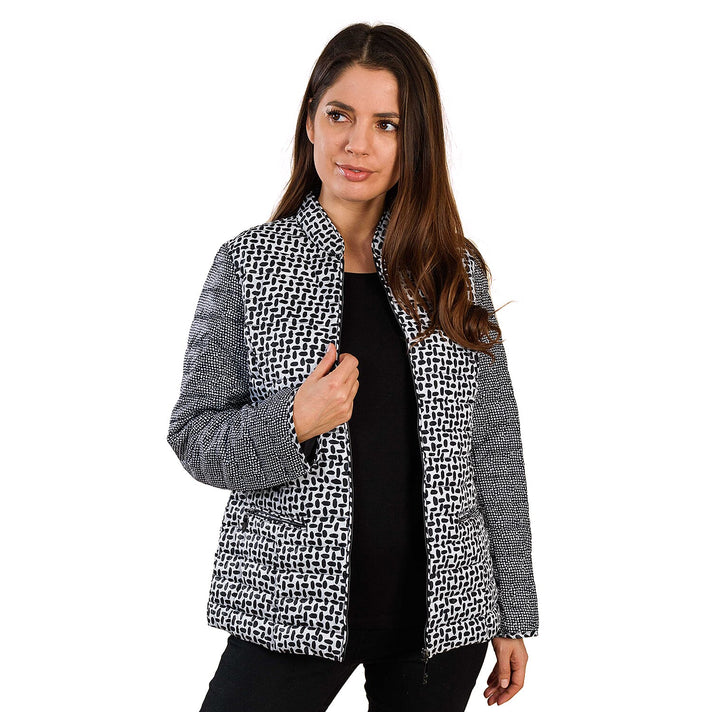 TAMSY Dot Print Quilted Padded Women's Jacket - Black 3881459 1