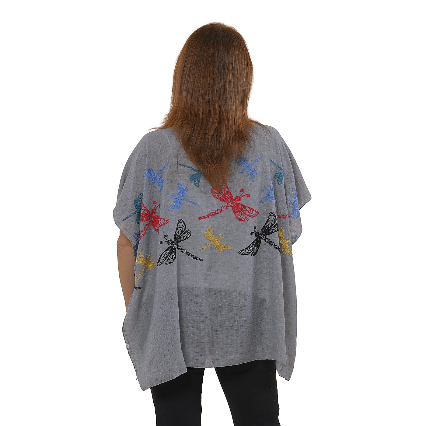 TAMSY Dragonfly Embroidered Kaftan - Grey 7301255 2
