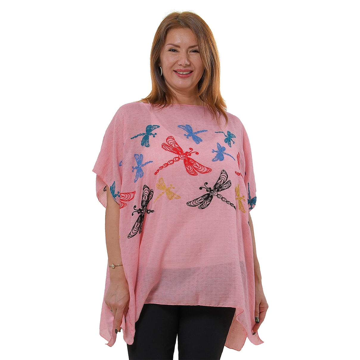 TAMSY Dragonfly Embroidered Kaftan - Light Pink 7301256 0