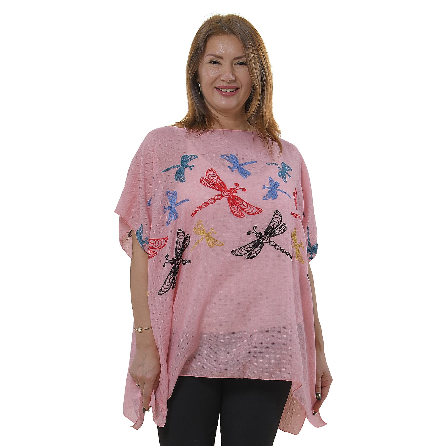 TAMSY Dragonfly Embroidered Kaftan - Light Pink 7301256 0