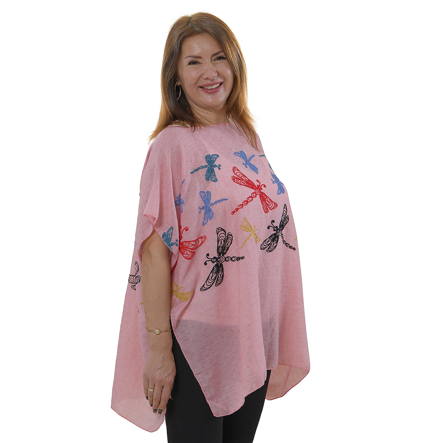 TAMSY Dragonfly Embroidered Kaftan - Light Pink 7301256 3