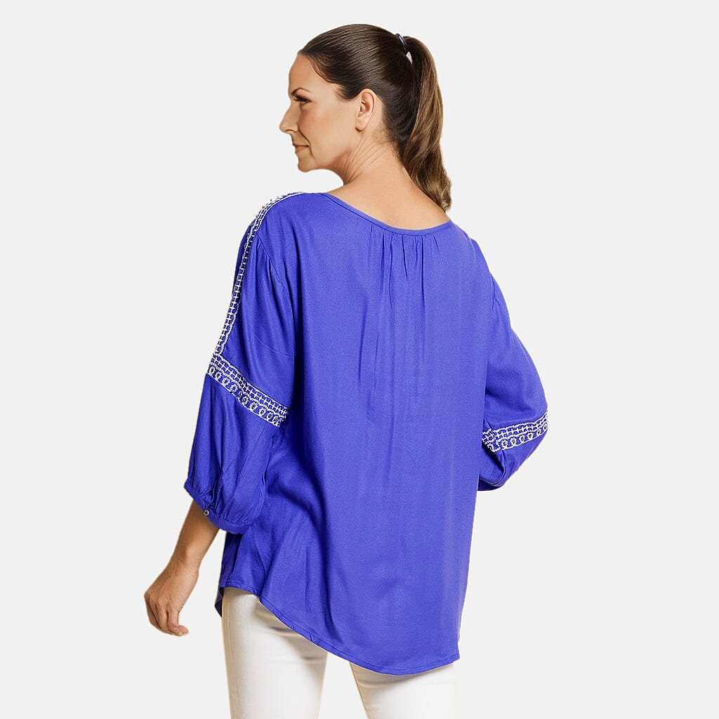 TAMSY Embroidered Top  - Blue 7147258 3