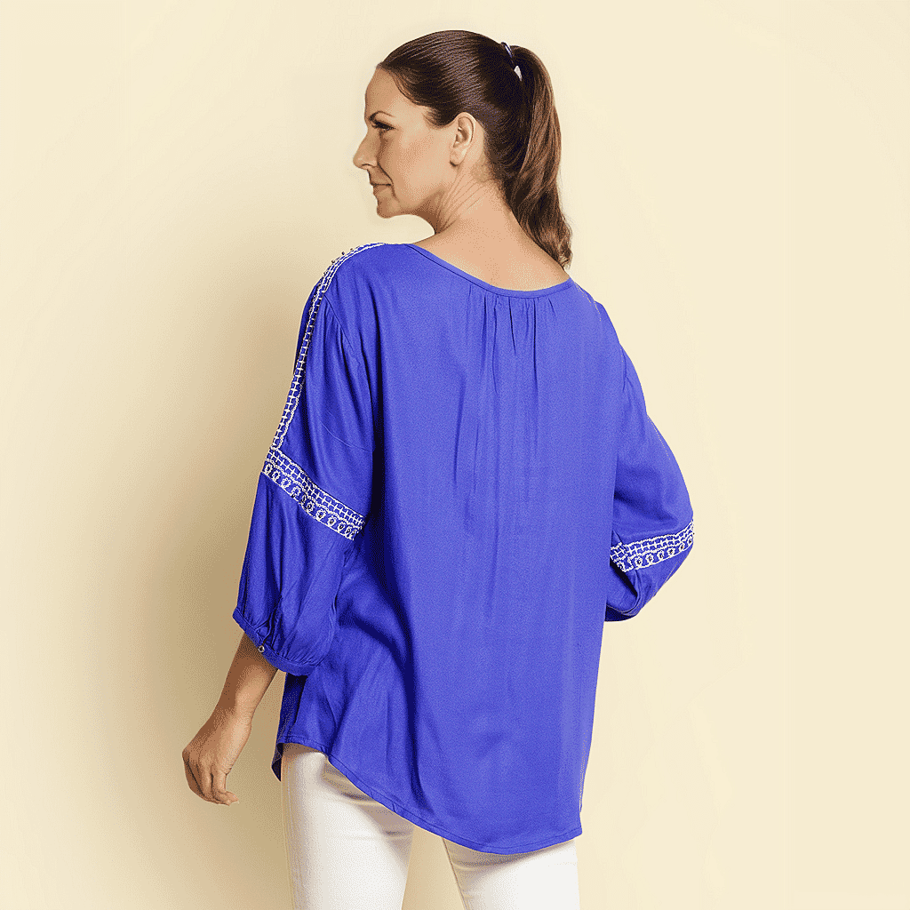 TAMSY Embroidered Top  - Blue 7147258 4