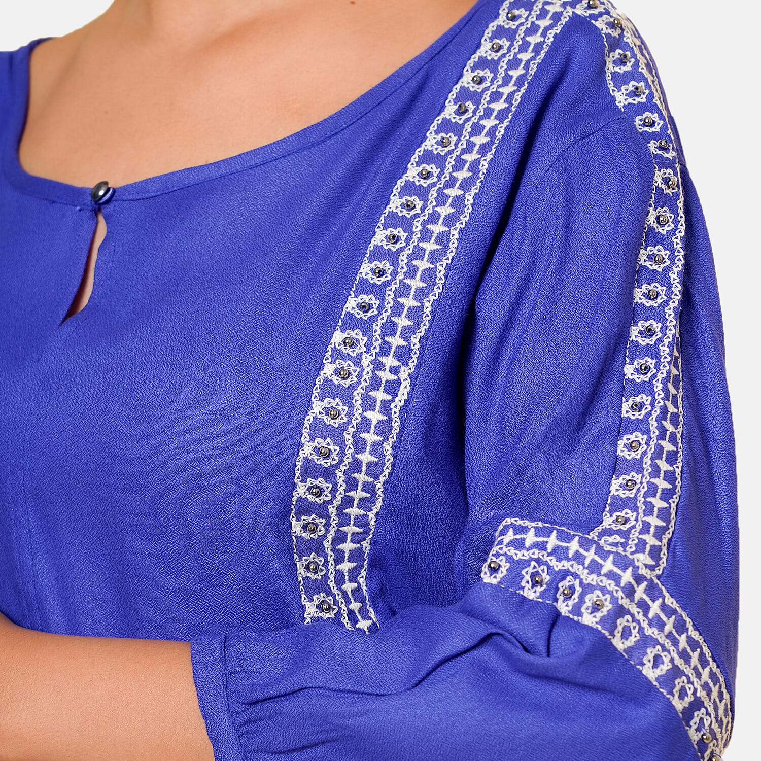 TAMSY Embroidered Top  - Blue 7147258 7