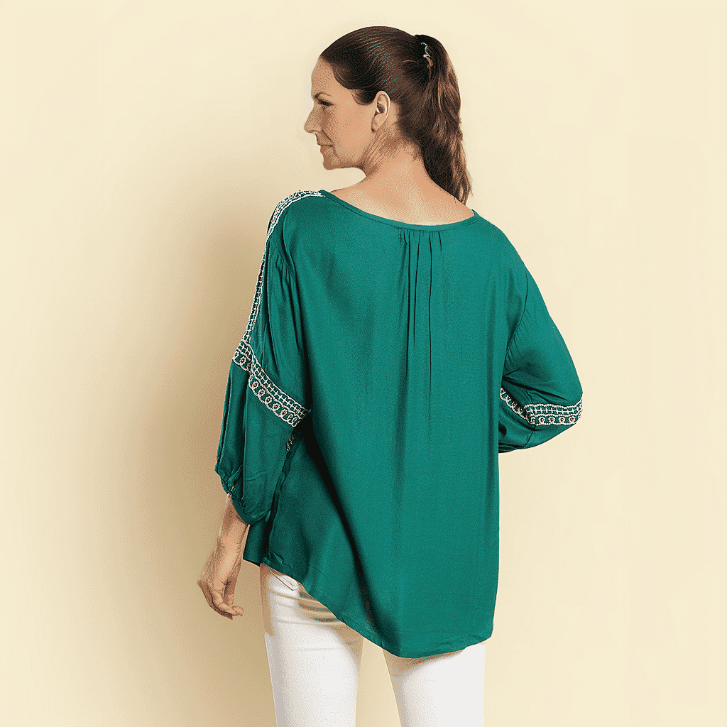 TAMSY Embroidered Top  - Green 7147259 4